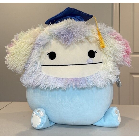 Squishmallows ZoZo Graduation Stuffed Plush Animal Yeti Toy Grad Cap 14" Tags - Picture 2 of 6